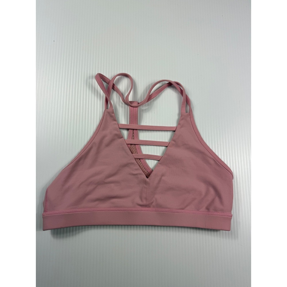 Zyla Active Light‎ Support Sports Bra Strappy Back Mauve Pink Medium